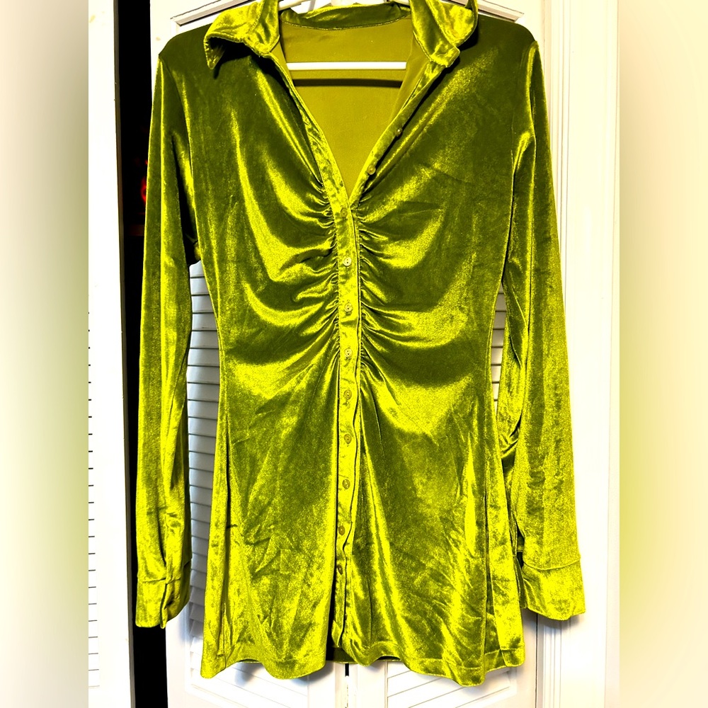 Velvet button up Top
